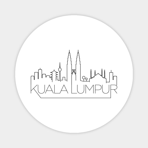 Kuala Lumpur Minimal Skyline Magnet by kursatunsal